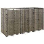 Vidaxl - abri pour poubelle triple gris 207x80x117 cm r�sine tress�e
