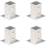 Ancres de poteau 4 pcs métal galvanisé 81 mm Ancres de poteau 4 pcs métal galvanisé 81 mm