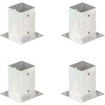 Ancres de poteau 4 pcs m�tal galvanis� 91 mm vidaxl