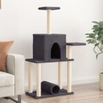 Vidaxl - arbre � chat avec griffoirs en sisal gris fonc� 122 cm