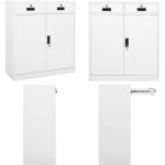 Armoire de bureau blanc 90x40x102 cm acier - meuble de bureau - armoire de rangement - classeur - armoire ...