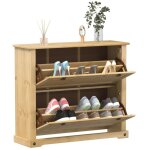 Vidaxl - armoire � chaussures corona 99x32x85 cm bois de pin massif