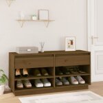 Vidaxl - armoire � chaussures marron miel 110x34x52cm bois de pin massif