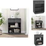 Vidaxl - armoire console gris 60x34x75 cm bois de pin solide - buffet - meuble tv - commode - armoire ...