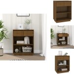 Vidaxl - armoire console marron miel 60x34x75 cm bois de pin solide - buffet - meuble tv - commode - ...