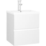 Vidaxl armoire d'vier avec lavabo intgr blanc bois d'ingnierie