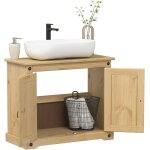 Vidaxl armoire lavabo de salle de bain corona bois de pin massif