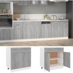 Vidaxl ? armoire de plancher � tiroirs ? �l�ment bas de cuisine 80x46x81, 5 cm ? bois d'ing�nierie sonoma ...