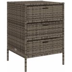 Armoire de rangement de jardin et 3 tiroirs gris rsine tresse vidaxl