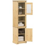 Vidaxl armoire de salle de bain corona 50x40x185 cm bois de pin massif