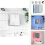 Vidaxl - armoire de salle de bain � miroir led gris b�ton acrylique - armoire salle de bain - meuble ...