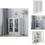 Vidaxl - armoire � vitrine blanc 82, 5x30, 5x115 cm bois d'ing�nierie - biblioth�que - meuble de rangement ...