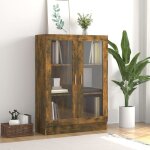 Armoire � vitrine ch�ne fum� 82, 5x30, 5x115 cm bois d'ing�nierie