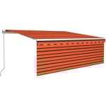 Vidaxl - auvent manuel rtractable avec store 4, 5x3 m orange et marron