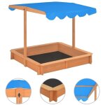Bac à sable avec toit réglable bois de sapin 115x115x115 cm vidaxl Bac à sable avec toit réglable bois de sapin 115x115x115 cm vidaxl