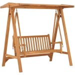 Balancelle 174 cm bois de teck massif vidaxl Balancelle 174 cm bois de teck massif vidaxl