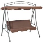 Vidaxl ? balancelle de jardin convertible avec auvent ? dimensions 198x120x205cm ? charge max 110kg ? ...