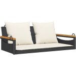 Balancelle avec coussins noir 109x62x40 cm rsine tresse vidaxl