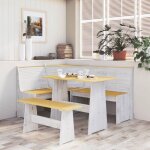 Vidaxl - banc d'angle 151 cm bois de pin solide marron miel et blanc