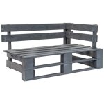 Banc d'angle palette de jardin bois gris vidaxl