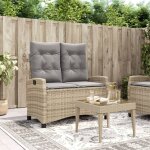 Vidaxl - banc inclinable de jardin avec coussins beige rsine tresse
