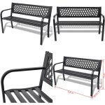 Vidaxl - banc de jardin 118 cm acier noir - banc de jardin - mobilier de jardin - banc ext�rieur - chaise ...