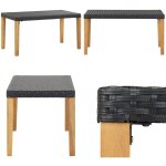 Vidaxl - banc de jardin 120 cm noir r�sine tress�e et bois d'acacia - banc de jardin - mobilier de jardin ...