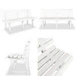 Vidaxl - banc de jardin 145, 5 cm plastique blanc - banc de jardin - mobilier de jardin - banc en plastique ...