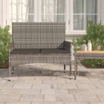 Vidaxl - banc de jardin � 2 places avec coussins gris r�sine tress�e