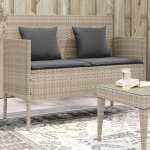 Vidaxl - banc de jardin avec coussins gris clair rsine tresse