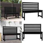 Vidaxl - banc de jardin noir 109 cm bois massif de pin - banc de jardin - banc ext�rieur - mobilier de ...