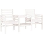 Vidaxl - banc de jardin avec table 2 places blanc bois massif de pin