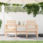 Vidaxl - banc de jardin avec table 2 places bois de pin massif