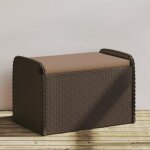 Vidaxl - banc de rangement et coussin marron 80x51x52 cm r�sine tress�e