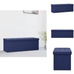 Vidaxl - banc de rangement pliable bleu faux lin - banc de rangement - banc pliant - meuble de rangement ...