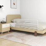 Vidaxl - barrire de scurit de lit d'enfant blanc (76 - 137)x55 cm fer