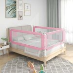Vidaxl - barri�re de s�curit� de lit d'enfant rose 180x25 cm tissu