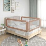 Barri�re de s�curit� de lit d'enfant taupe 140x25 cm tissu vidaxl