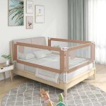 Vidaxl - barri�re de s�curit� de lit d'enfant taupe 200x25 cm tissu