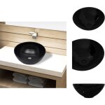 Vidaxl - bassin d'�vier rond c�ramique noir pour salle de bain - lavabo c�ramique noir - lavabo salle ...