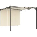 Vidaxl - belvédère de jardin avec rideau latéral 4x3x2, 25 m crème Vidaxl - belvédère de jardin avec rideau latéral 4x3x2, 25 m crème