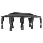 Vidaxl - belv�d�re avec rideaux 600x298x270 cm anthracite