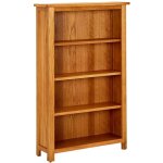 Vidaxl ? biblioth�que en bois de ch�ne massif 70x22x110 cm ? 4 niveaux ? finition naturelle ? pour bureau ...