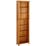 Vidaxl ? biblioth�que en bois de ch�ne massif 60x22x200 cm ? design rustique ? finition naturelle ? pour ...
