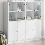 Vidaxl - biblioth�que avec portes blanc 136x37x142 cm bois d'ing�nierie