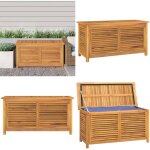 Bote de rangement jardin et sac 114x50x58 cm bois massif teck - coffre de jardin - rangement extrieur ...