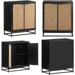 Vidaxl - buffet 60x35x70 cm bois de manguier massif - buffet industriel - meuble de rangement - buffet ...