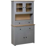 Vidaxl - buffet haut gris 93x40, 5x180 cm pin gamme panama