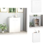 Vidaxl - buffet blanc 60x30x75 cm bois d'ing�nierie - buffet blanc - meuble rangement - commode - mobilier ...