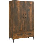 Buffet haut chne fum 70x31x115 cm bois d'ingnierie vidaxl
